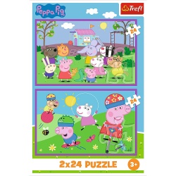 PUZZLES 2X24 PEPPA PIG O ZI LA JOACA CU PEPPA PIG - Img 4