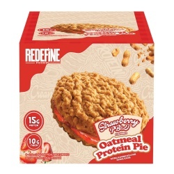 Redefine Foods Oatmeal Protein Pie, Prajitura Proteica Cu Ovaz Cu Aroma De Unt De Arahide Si Gem De Capsuni, 70g - Img 2
