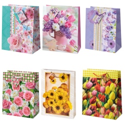 Sacosa Primavara, din hartie cu maner din snur, 26 x 32.5 x 12.7 cm (20 buc/display) - Img 1