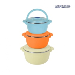 SET 3CASEROLE TERMICE 2+4+6L,BELLY BEIGE - Img 2