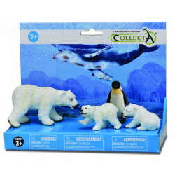 Set 4 figurine pictate manual Ursi polari si pinguin