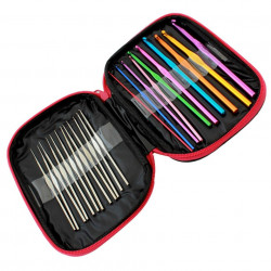Set 50 piese pentru crosetat in husa din piele ecologica, un cadou perfect pentru pasionații de crosetat sau broderie - Img 3