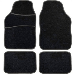 Set Auto Essential AVEX – 5 piese, Covorase Universale Mocheta + Husa Volan Piele Ecologica Perforata, Negru - Img 2