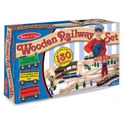 Set Trenulet din lemn cu depou Melissa and Doug - Img 3