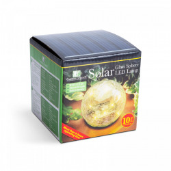 Sferă solară din sticlă - 10 cm - 10 LED alb cald - Img 3