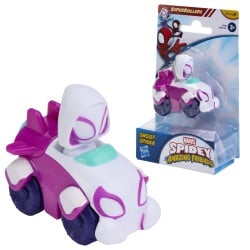 SPIDEY SI PRIETENII LUI UIMITORI MARVEL SUPER ROLLERS SET FIGURINA GHOST SPIDER CU VEHICUL 5.5CM - Img 5