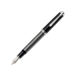 Stilou souveran m805 streseman ef,penita aur 18k,accesorii placate cu paladiu,corp negru/dungi