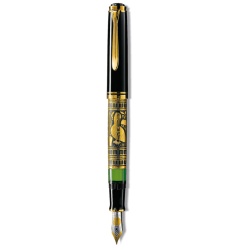 STILOU TOLEDO M900 F PENITA AUR 18K+ACCESORII PLACATE AUR NEGRU/VERDE