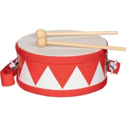 Toba rosie cu malete din lemn, instrument muzical pentru copii