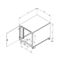 TRITON RACK PODEA 19" 12U 600X1000 GRI - Img 2