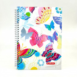 AGENDA NEDATATA 17X24 CM CU SPIRA, COPERTA TARE, 192PAGINI, MOTIV FLUTURI - Img 1