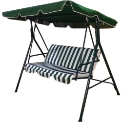 Balansoar pentru gradina, capacitate 3 persoane, dimensiune 170 x 110 x 153 cm, culoare Verde/Crem - Img 2