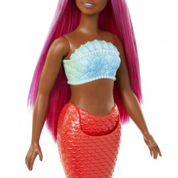 BARBIE DREAMTROPIA PAPUSA SIRENA CU PAR MAGENTA SI COADA PORTOCALIE - Img 3