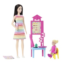 BARBIE SET DE JOACA PAPUSA BARBIE BRUNETA FACE CARIERA PROFESOARA - Img 2