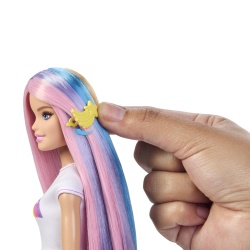 BARBIE SET PAPUSA BARBIE CU PAR STRALUCITOR CURCUBEU SI ACCESORII - Img 5