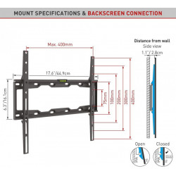 Barkan TV Wall Mount Fix, 19"-65", Black - Img 2
