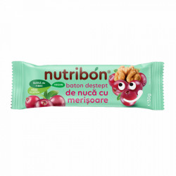 Baton vegan de nuca cu merisoare fara gluten "nutribon" 30gr transilvania nuts