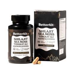 Better Alt Shilajit Sea Moss, Formula De Shilajit Cu Alge Marine, Ashwagandha Si Tongkat Ali, 120 Cps