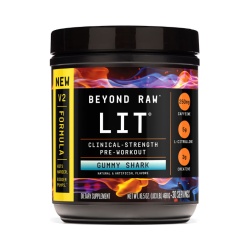 Beyond Raw Lit V2 Pre-workout With Gummy Shark Flavor, Pre-workout Cu Aroma De Gummy Shark, 468 G
