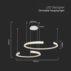 CANDELABRU LED DIMABIL 50W 4000K 110X80X120CM - ALB - Img 2
