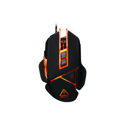 CANYON Hazard GM-6 Optical gaming mouse, adjustable DPI setting 800/1600/2400/3200/4800/6400, LED backlight, moveable weight slot and retractable top cover for comfortable usage, Black rubber, cable length 1.70m, 137*90*42mm, 0.154kg(replacement)