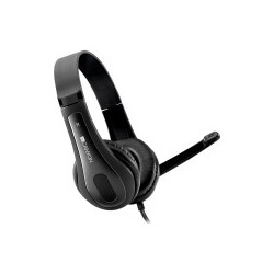 CANYON HSC-1 basic PC headset with microphone, combined 3.5mm plug, leather pads, Flat cable length 2.0m, 160*60*160mm, 0.13kg, Black