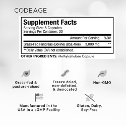 Codeage Grass-fed Beef Pancreas, Formula Premium Pentru Sustinerea Pancreasului, 180 Cps - Img 4