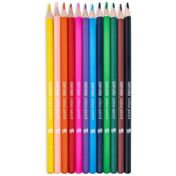 CREIOANE COLORATE OXFORD, VARF 3MM, TRIUNGHIULARE, SET 12 + ASCUTITOARE, IN CUTIE DE CARTON