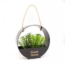 Decor de perete - cu plantă artificială - suspendabil - 19 x 19 cm - 2 tipuri - Img 1