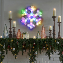 Decoratiune de Craciun - fulg de nea LED colorat - 32 cm - Img 1