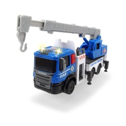 DICKIE TOYS CITY WORKER VEHICUL DE CONSTRUCTII CU LUMINI SI SUNETE MACARA ALBASTRU 17CM - Img 2