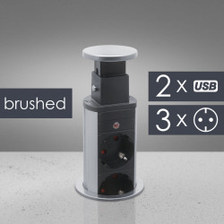 Distribuitor 3 prize camuflat în mobilier, USB- metalizat-satinat - Img 1