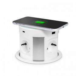 Distribuitor pop-up - 4 prize + încărcător wireless + 2xUSB + 2xType-C - alb - Img 2