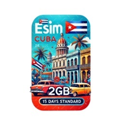 eSIM, 2GB, 15 Days, Cuba, Standard