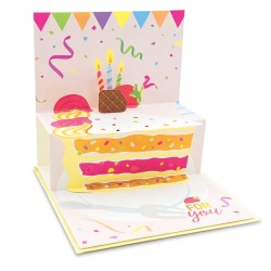 Felicitare POP-UP zi de nastere, cu modele asortate cu detalii aurii pe exteriorul felicitarii - 13.5 x 13.5 cm (48 buc/display) - Img 8