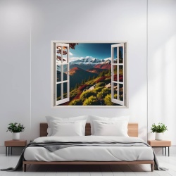 Folie imprimata color pentru decor perete locuinta, dimensiune 125 x 110cm, model: VIEW TO HAVEN 34 - Img 1