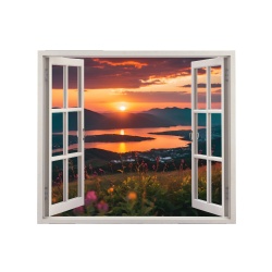 Folie imprimata color pentru decor perete locuinta, dimensiune 125 x 110cm, model: VIEW TO HAVEN 22 - Img 2