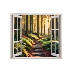 Folie imprimata color pentru decor perete locuinta, dimensiune 125 x 110cm, model: VIEW TO HAVEN 37 - Img 2