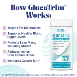 Gnc Total Lean Glucatrim Proven Weight Loss + Blood Glucose Support, Formula Avansata Pentru Slabit, 120 Cps - Img 4