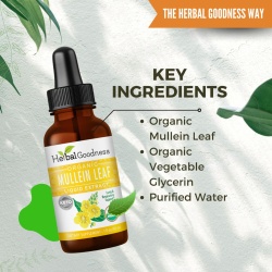Herbal Goodness Organic Mullein Leaf Liquid Extract, Extract Lichid Organic Din Frunze De Lumanarica, 30 Ml - Img 5