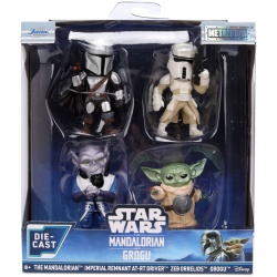 JADA STAR WARS MANDALORIAN SI GROGU SET 4 FIGURINE METALICE 4CM