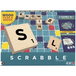JOC SCRABBLE 2 IN 1 DIN LEMN IN LIMBA ENGLEZA