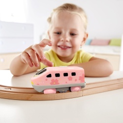 Locomotiva roz de jucarie cu baterii pentru copii - Img 3