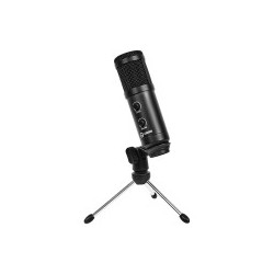 LORGAR Soner 313, Gaming Microphones, Black, USB condenser microphone with Volume Knob & Echo Kob, including 1x Microphone, 1 x 2.5M USB Cable, 1 x Tripod Stand, 1 x User Manual, body size: ?47.4*158.2*48.1mm, weight: 243.0g