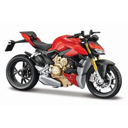 MAISTO MOTOCICLETA METALICA CU STAND EDITIE SPECIALA DUCATI SUPER NAKED SCARA 1 LA 18