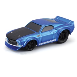 MAISTO MUSCLE TRANSPORTS SET CAMION CU PLATFORMA FORD C600 FLATBED 1966 SI MASINUTA FORD MUSTANG GT 1969 SCARA 1 LA 64 - Img 4