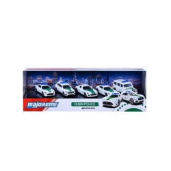 MAJORETTE SET 5 MASINUTE DE POLITIE DUBAI METALICE MERCEDES AMG 7.5CM