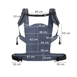MARSUPIU ERGONOMIC KINDERKRAFT NINO, PANA LA 20 KG, CONFETTI DENIM - Img 6