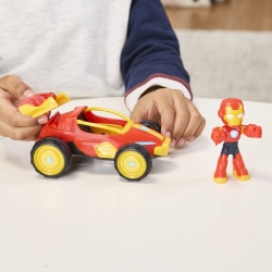 MARVEL IRON MAN SI PRIETENII SAI UIMITORI SET VEHICUL SI FIGURINA IRON MAN - Img 5