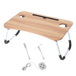 Masa pentru Laptop plianta din MDF, dimensiune 60 x 39,5 cm, cu USB, lampa si ventilator - Img 5
